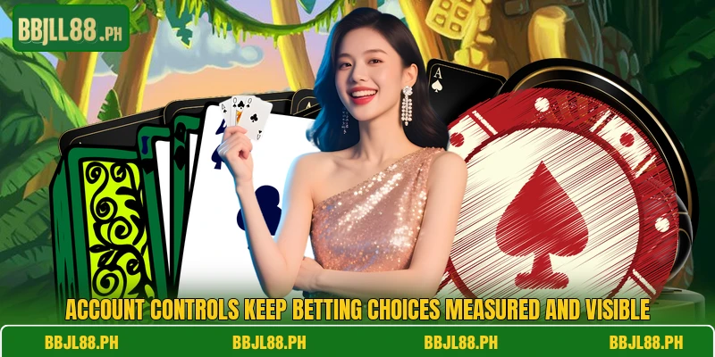 Account controls keep betting choices measured and visible
