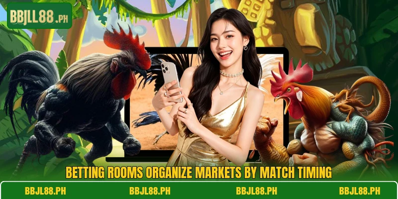 Betting rooms organize markets by match timing
