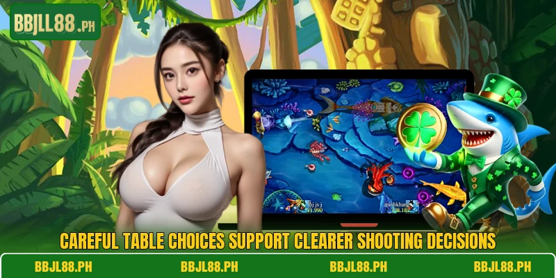 Careful table choices support clearer shooting decisions
