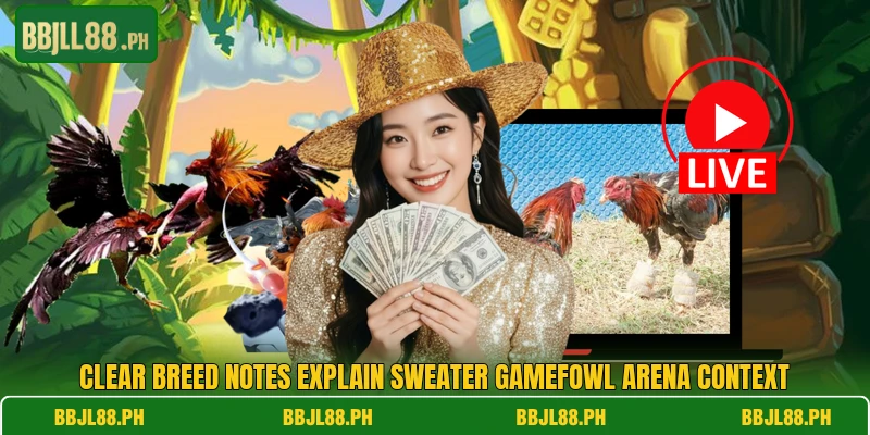 Clear breed notes explain Sweater Gamefowl arena context