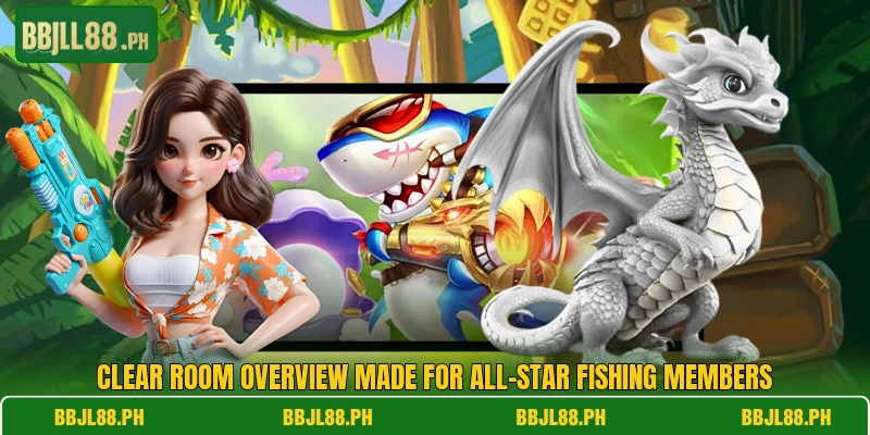 Clear room overview made for All-Star Fishing members