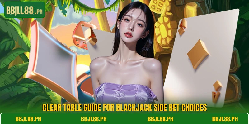 Clear table guide for blackjack side bet choices