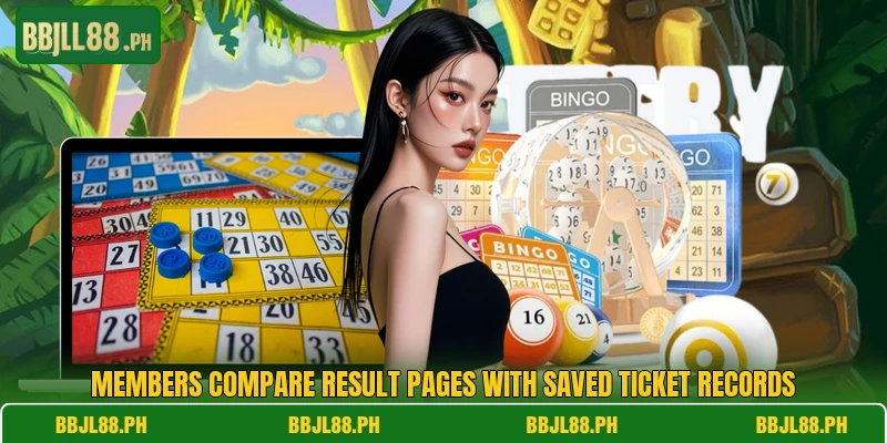 Members compare result pages with saved ticket records