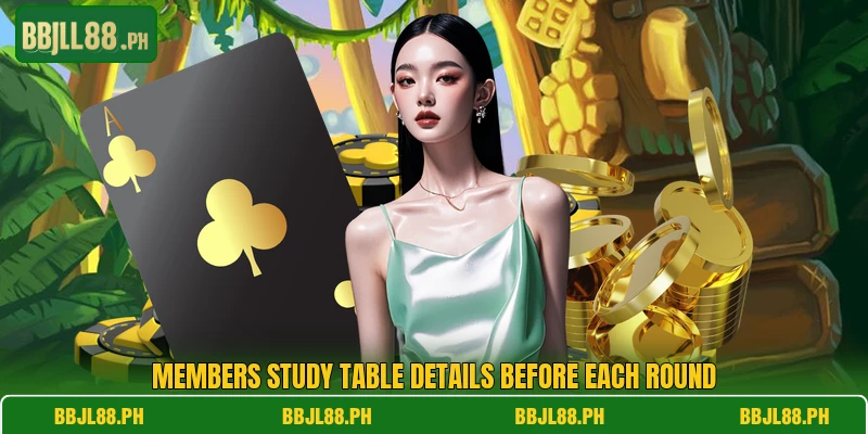 Members study table details before each round