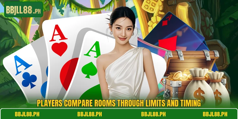 Players compare rooms through limits and timing