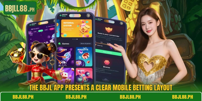 The BBJL app presents a clear mobile betting layout